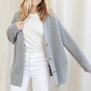 JENNI KAYNE Cashmere Cocoon Cardigan Heather Grey